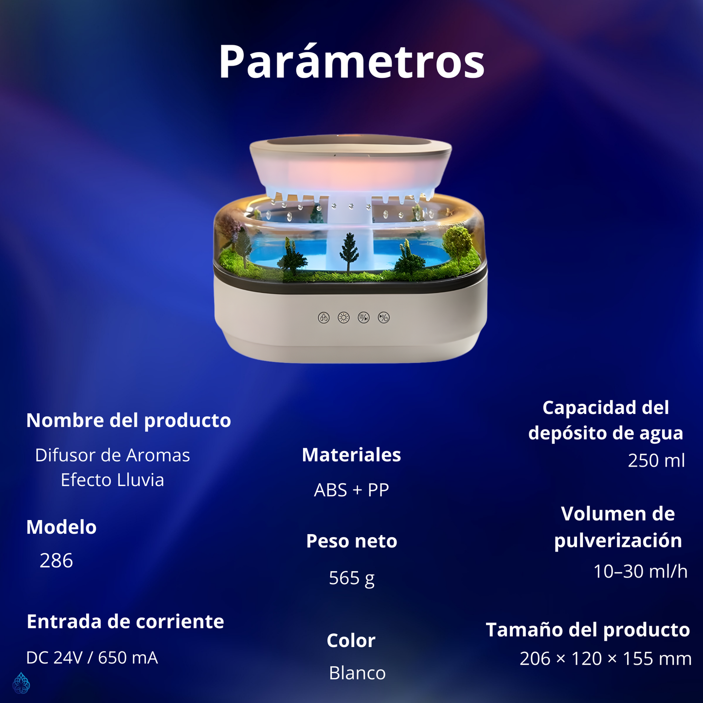 Difusor de Aromas Efecto Lluvia